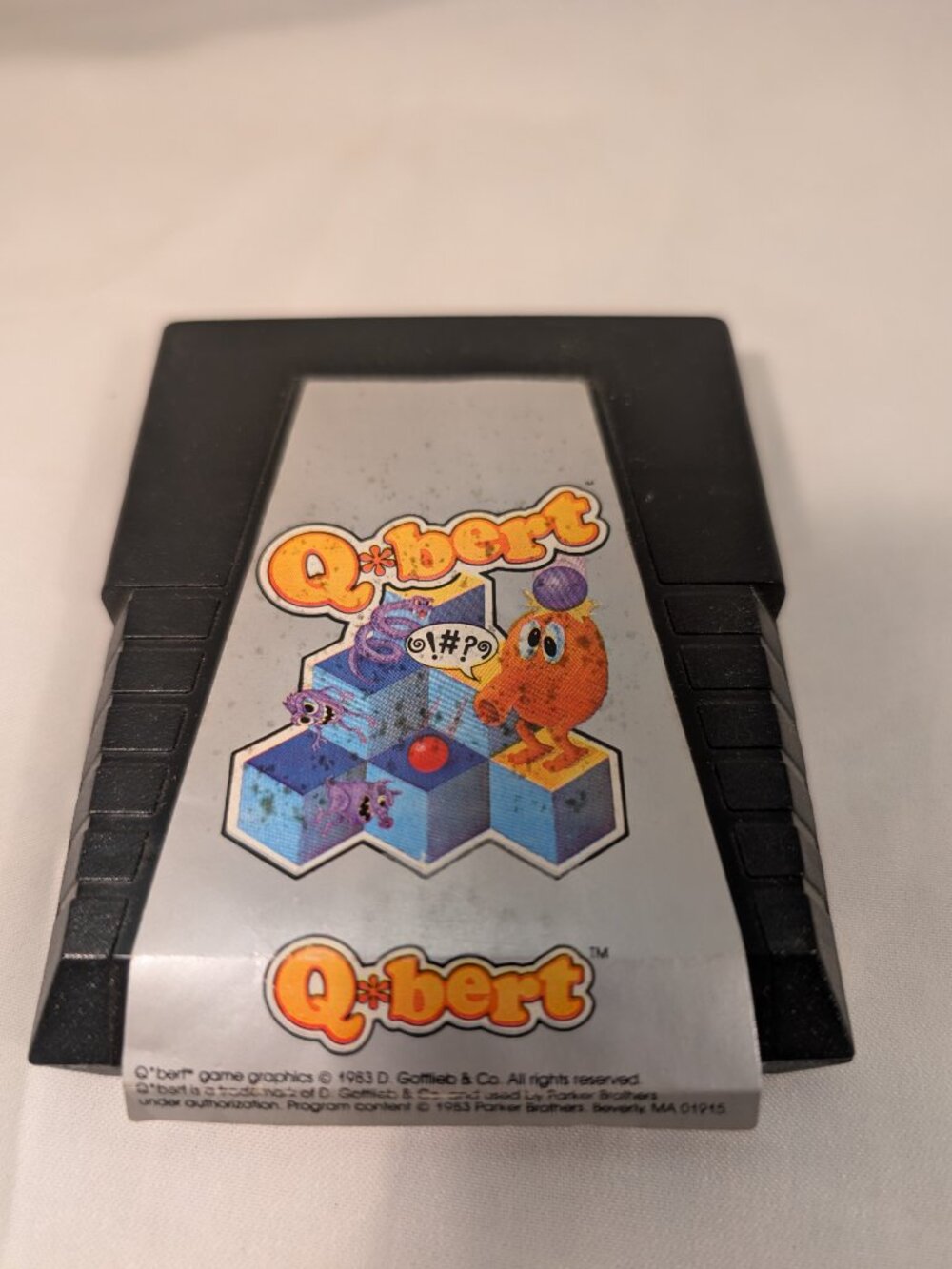 Vintage 1983 Q*bert Atari 2600 Video Game Cartridge Parker Brothers - Picture 3 of 6